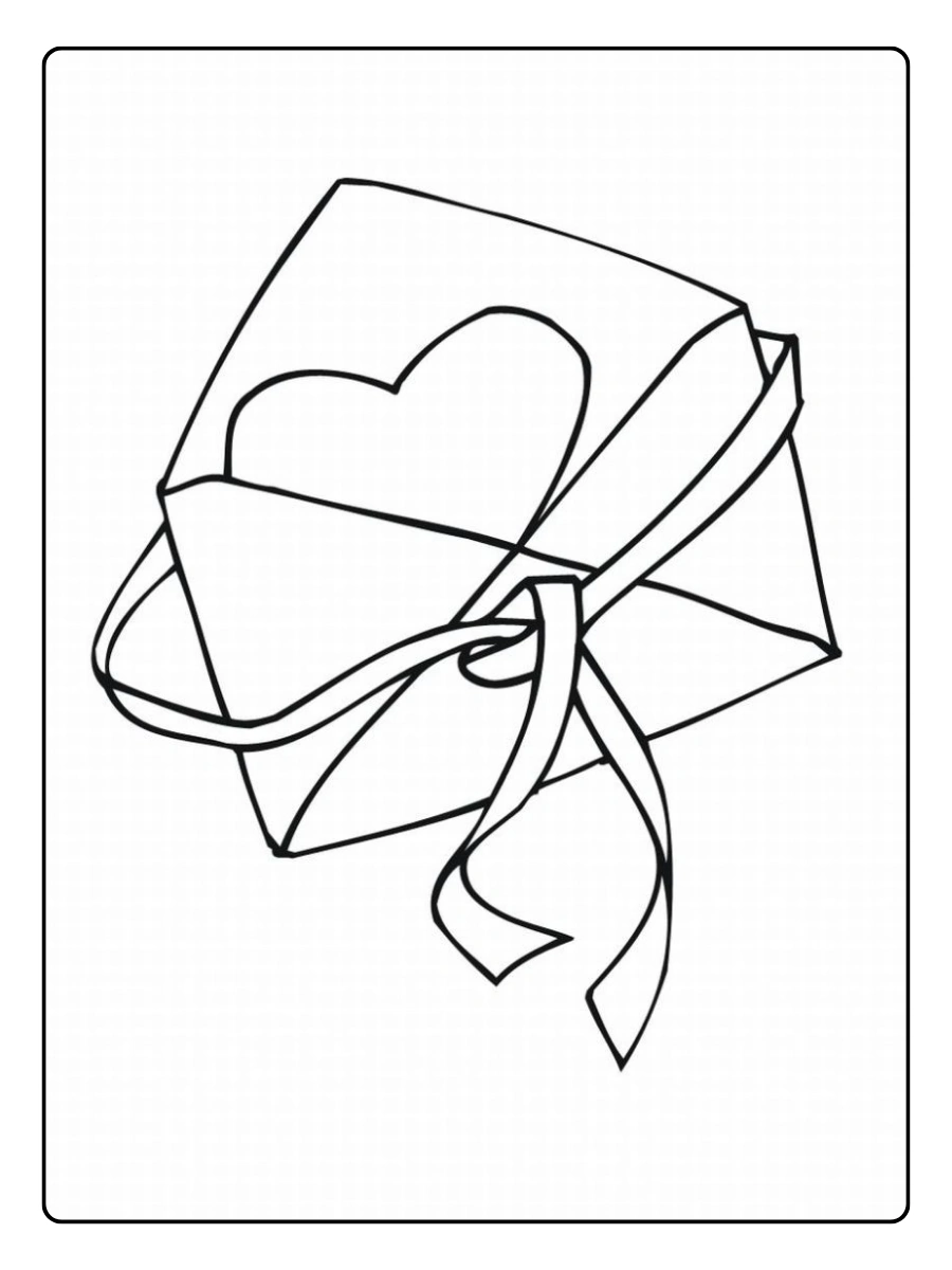 Coloriage carte d’amour Saint Valentin