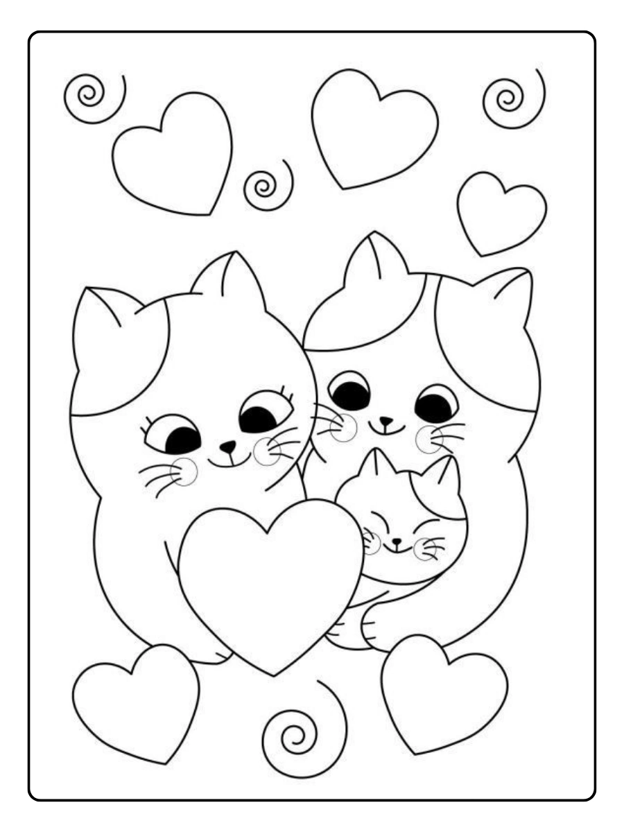 Coloriage chat Valentin dessin