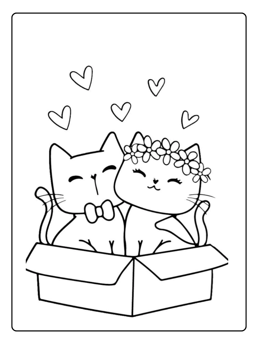 Coloriage chat Valentin facile