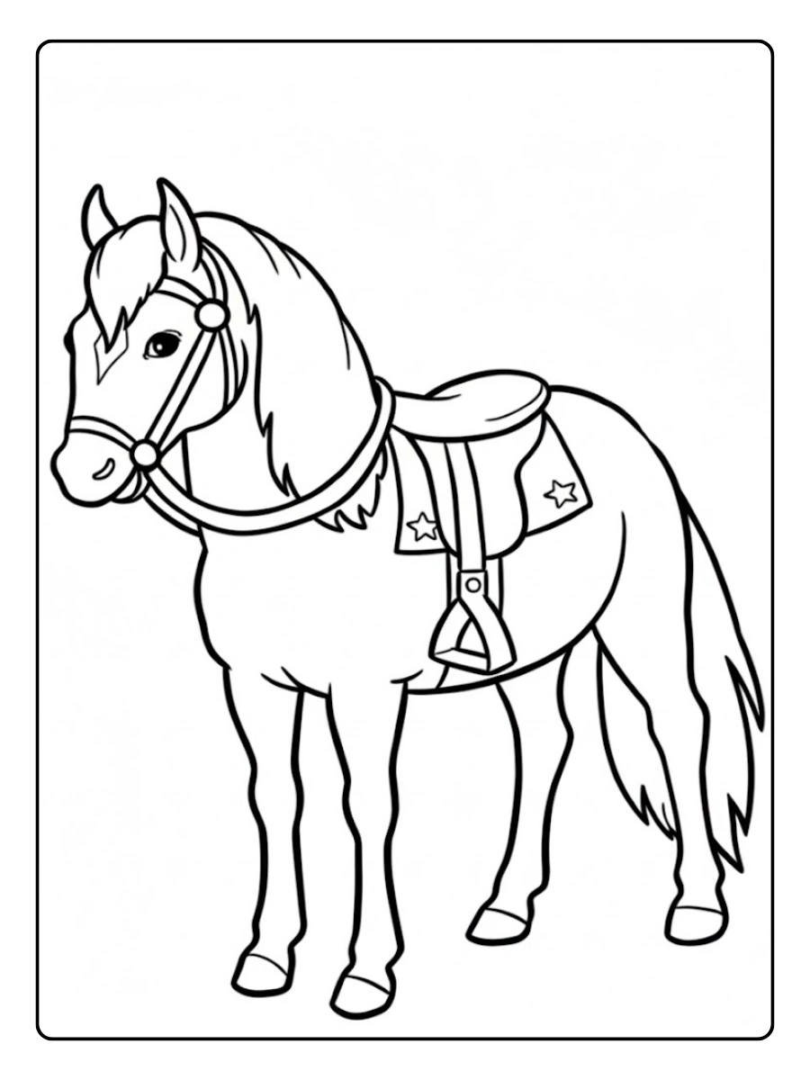 Coloriage cheval cartoon