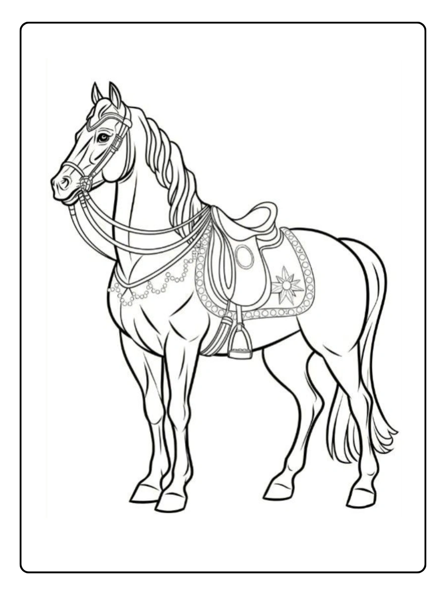 Coloriage cheval facile à imprimer