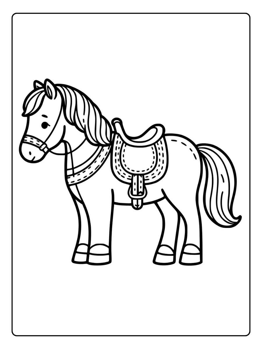 Coloriage cheval facile