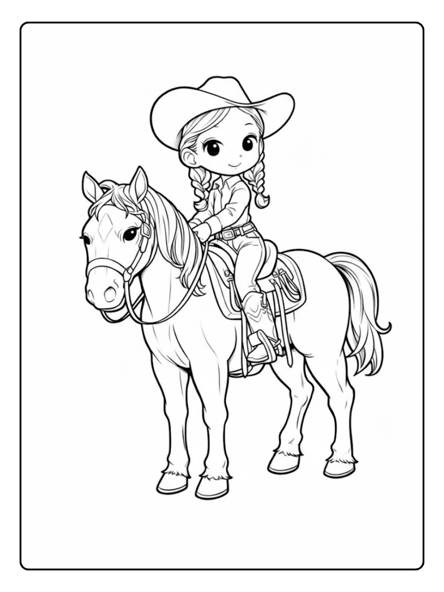 Coloriage cheval kawaii