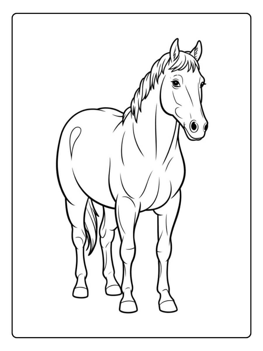 Coloriage cheval réaliste
