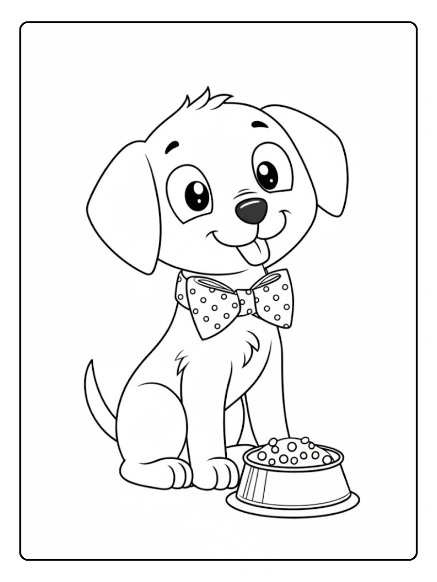 Coloriage chien cartoon