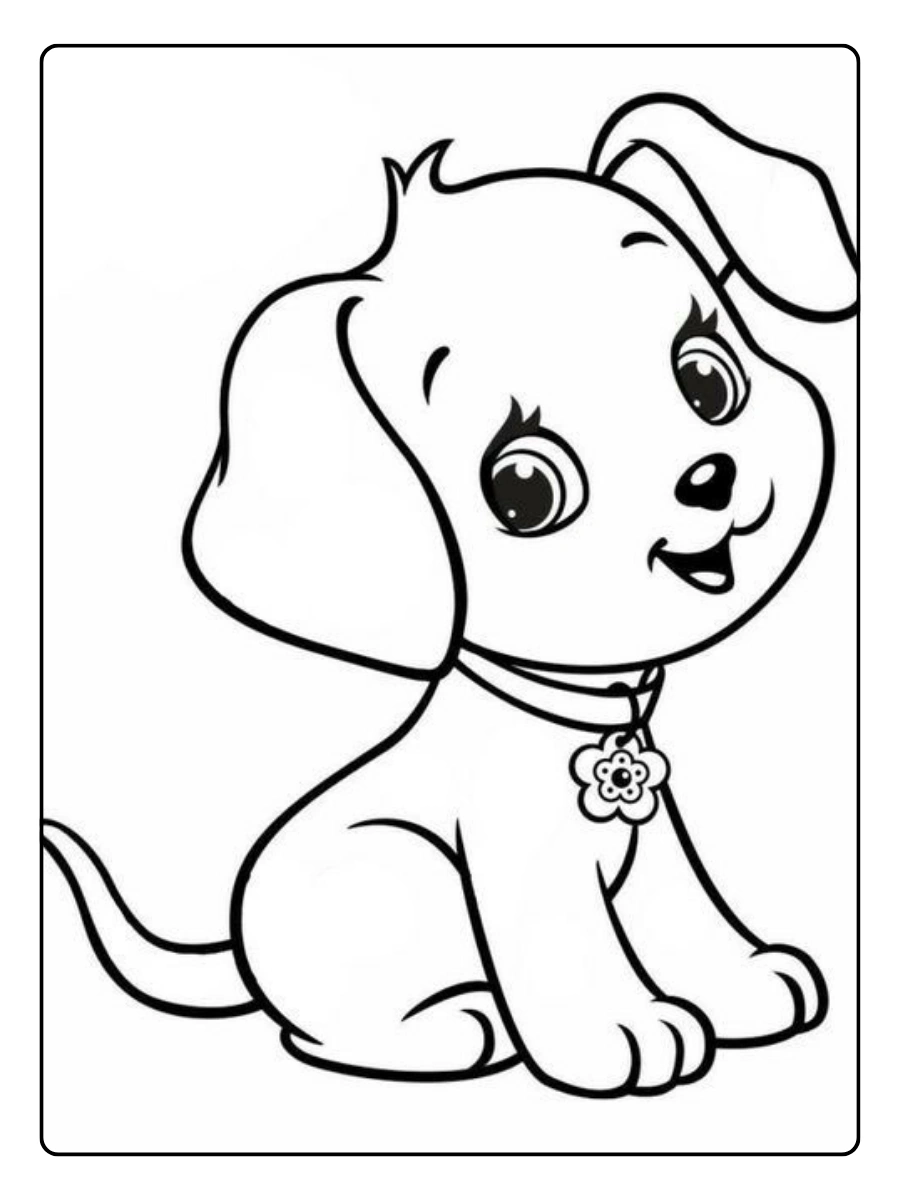 Coloriage chien facile à imprimer