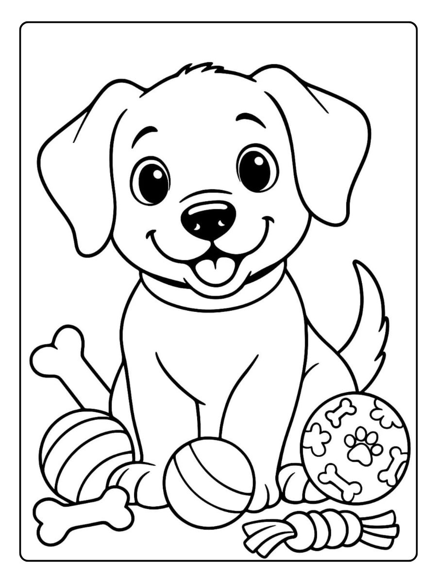 Coloriage chien facile maternelle