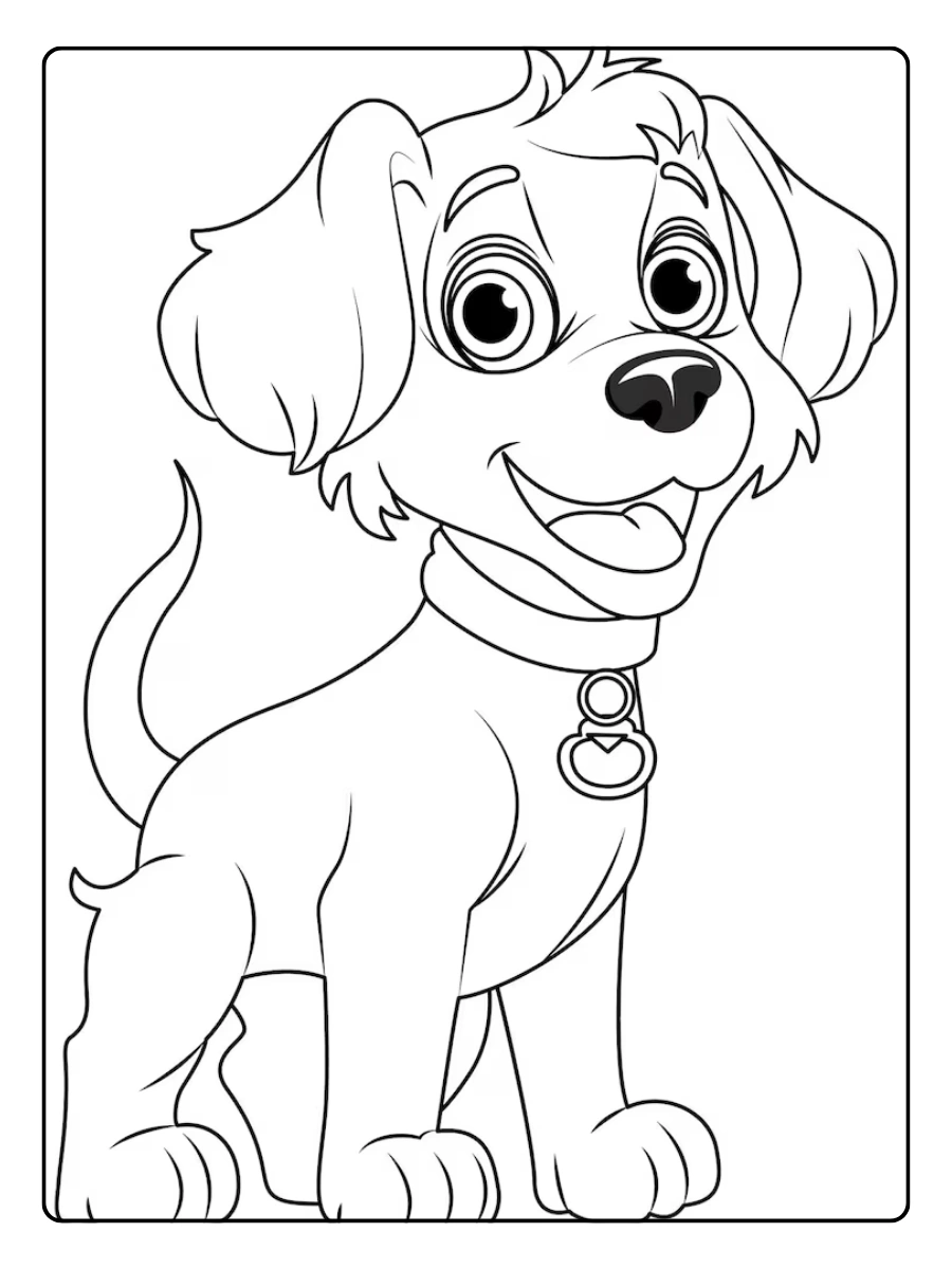 Coloriage chien kawaii