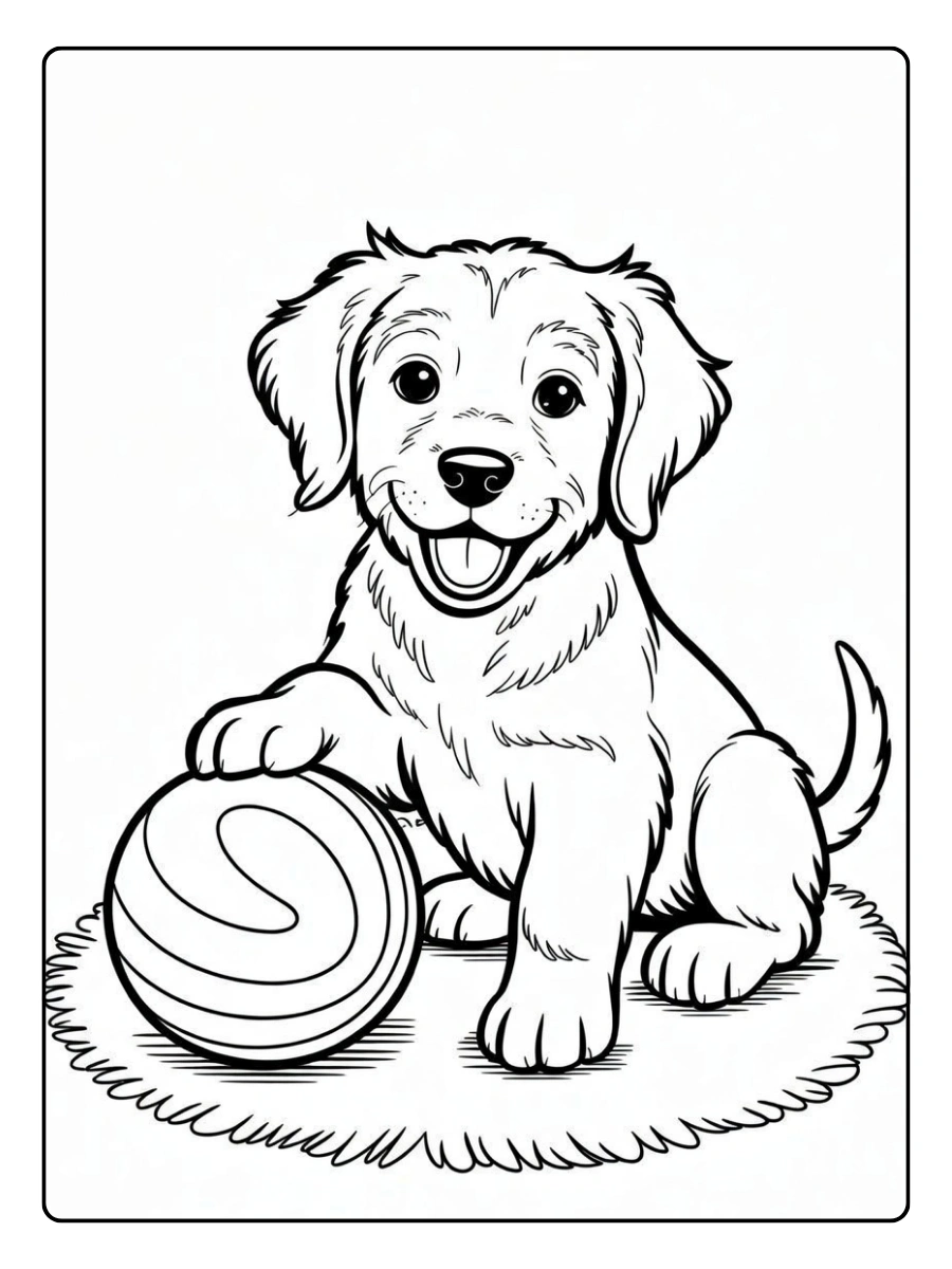 Coloriage chien noir et blanc