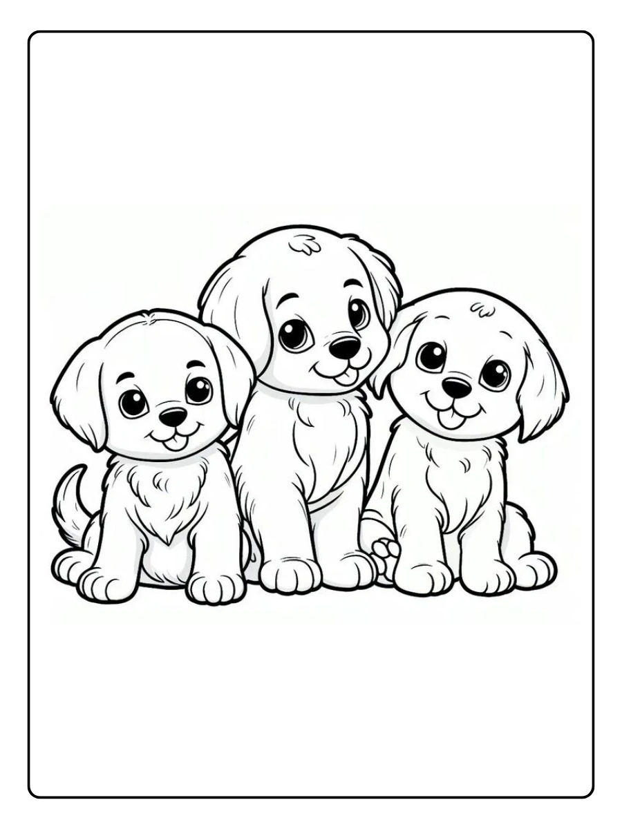 Coloriage chien noir et blanc