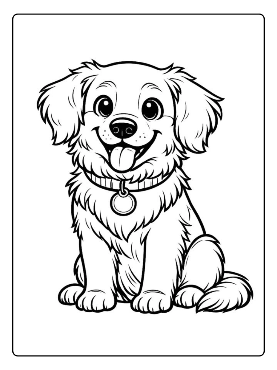 Coloriage chien réaliste