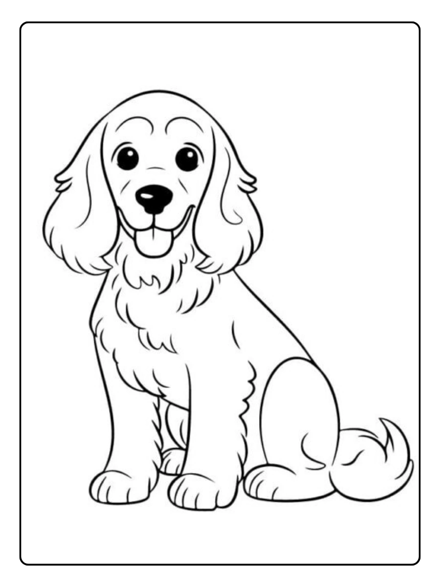 Coloriage chien souriant