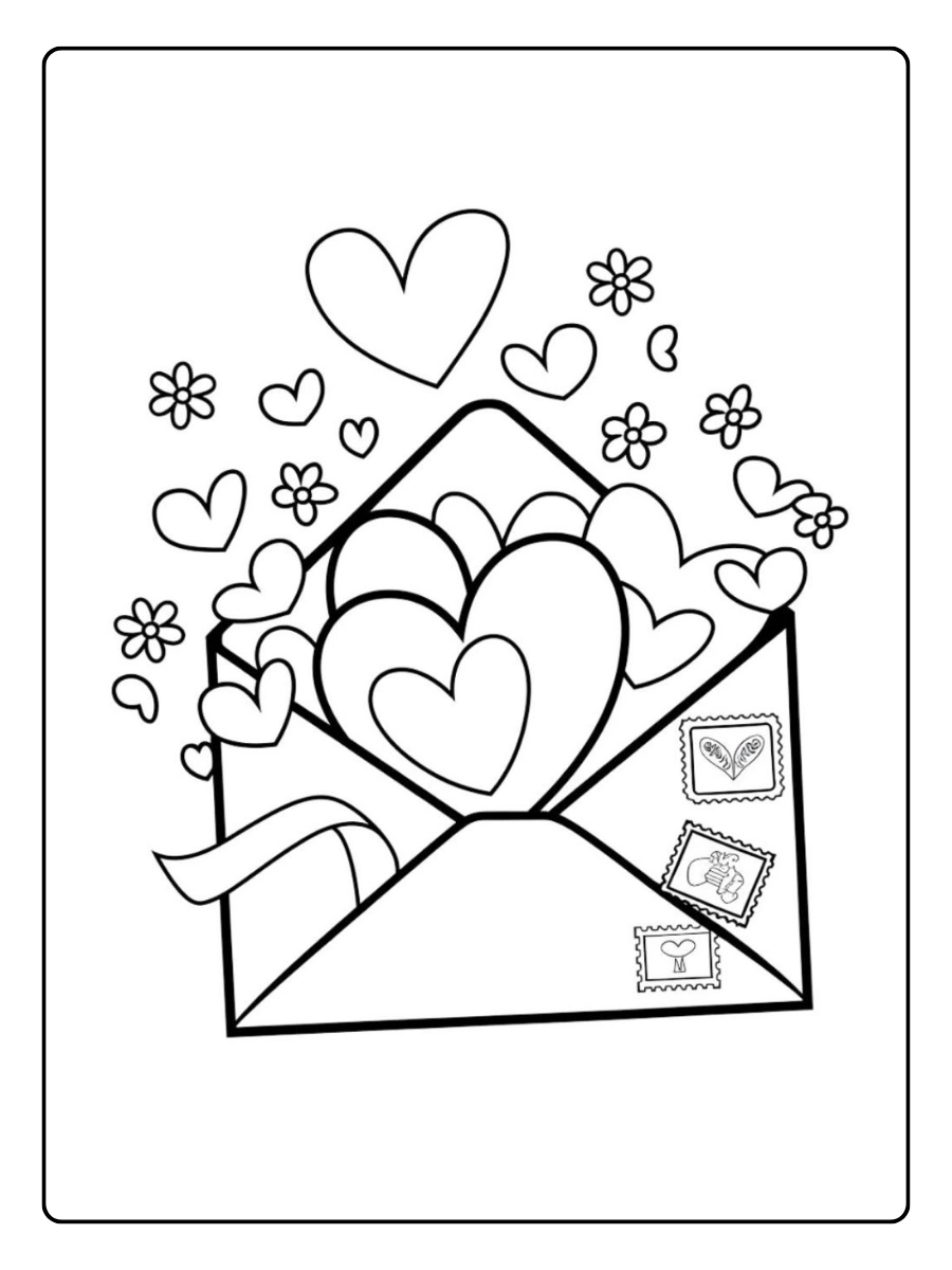 Coloriage cœur Saint Valentin à colorier