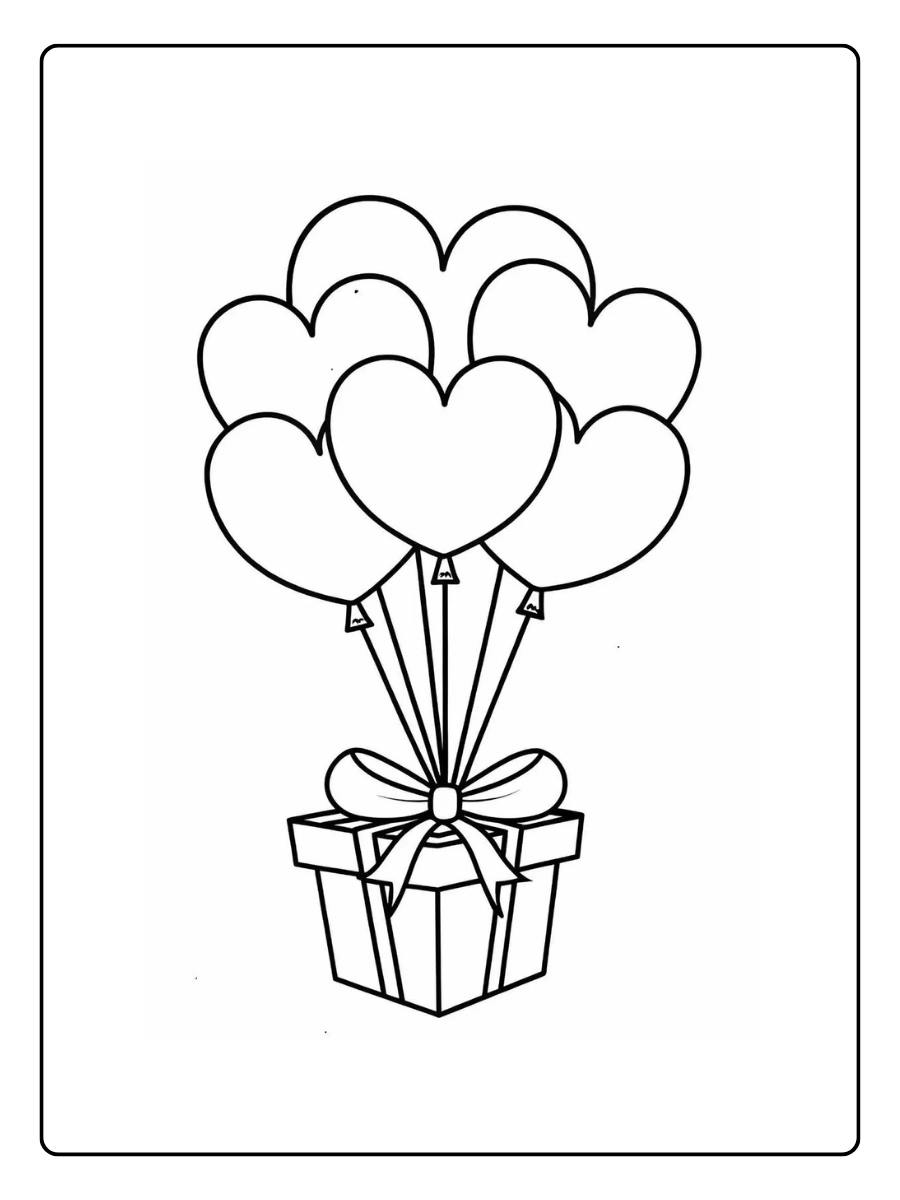 Coloriage cœur Saint Valentin kawaii