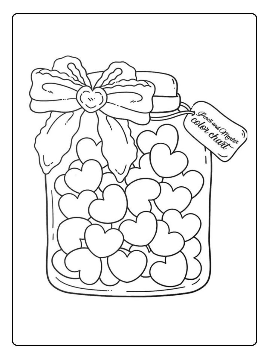 Coloriage cœur Saint Valentin noir et blanc