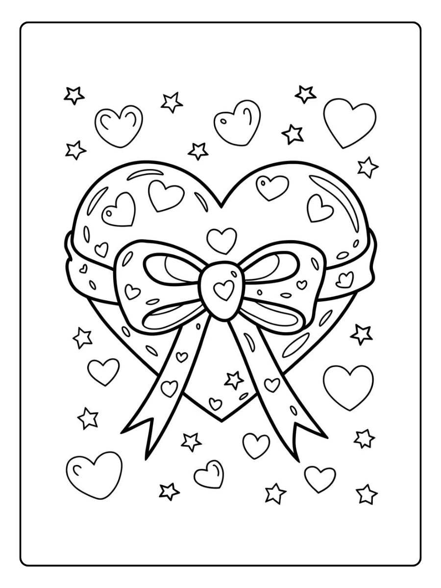 Coloriage cœur Saint Valentin