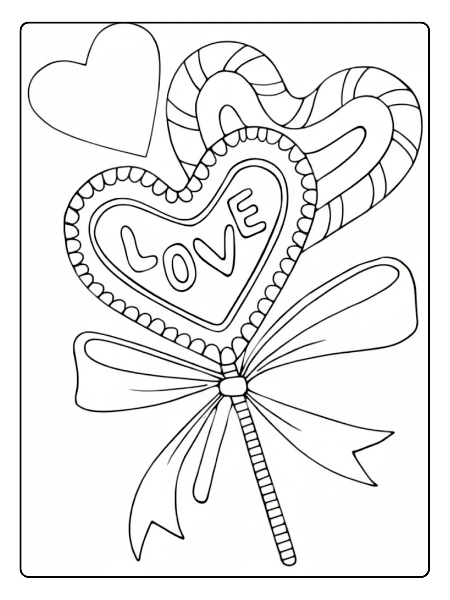 Coloriage cœur amour Saint Valentin