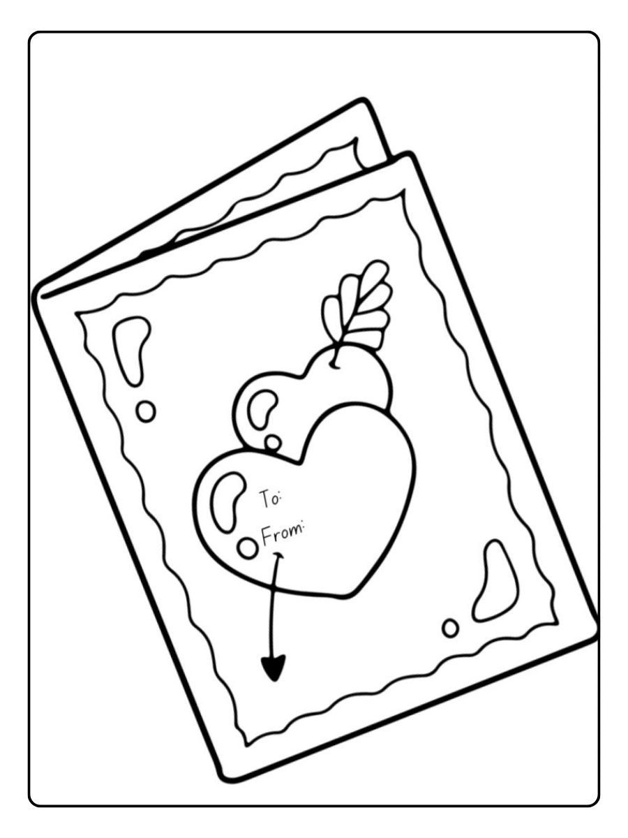 Coloriage cœur et amour Saint Valentin