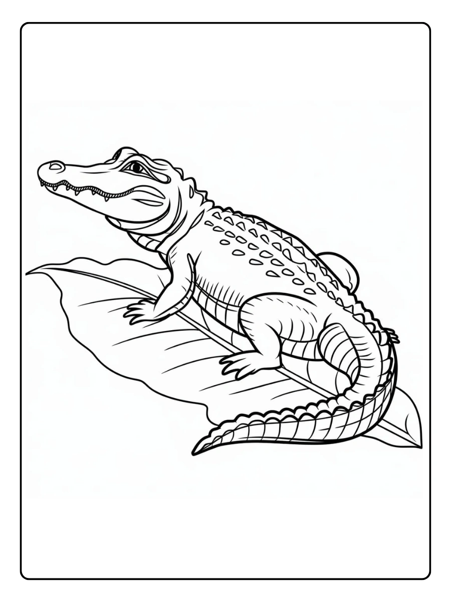 Coloriage crocodile cartoon