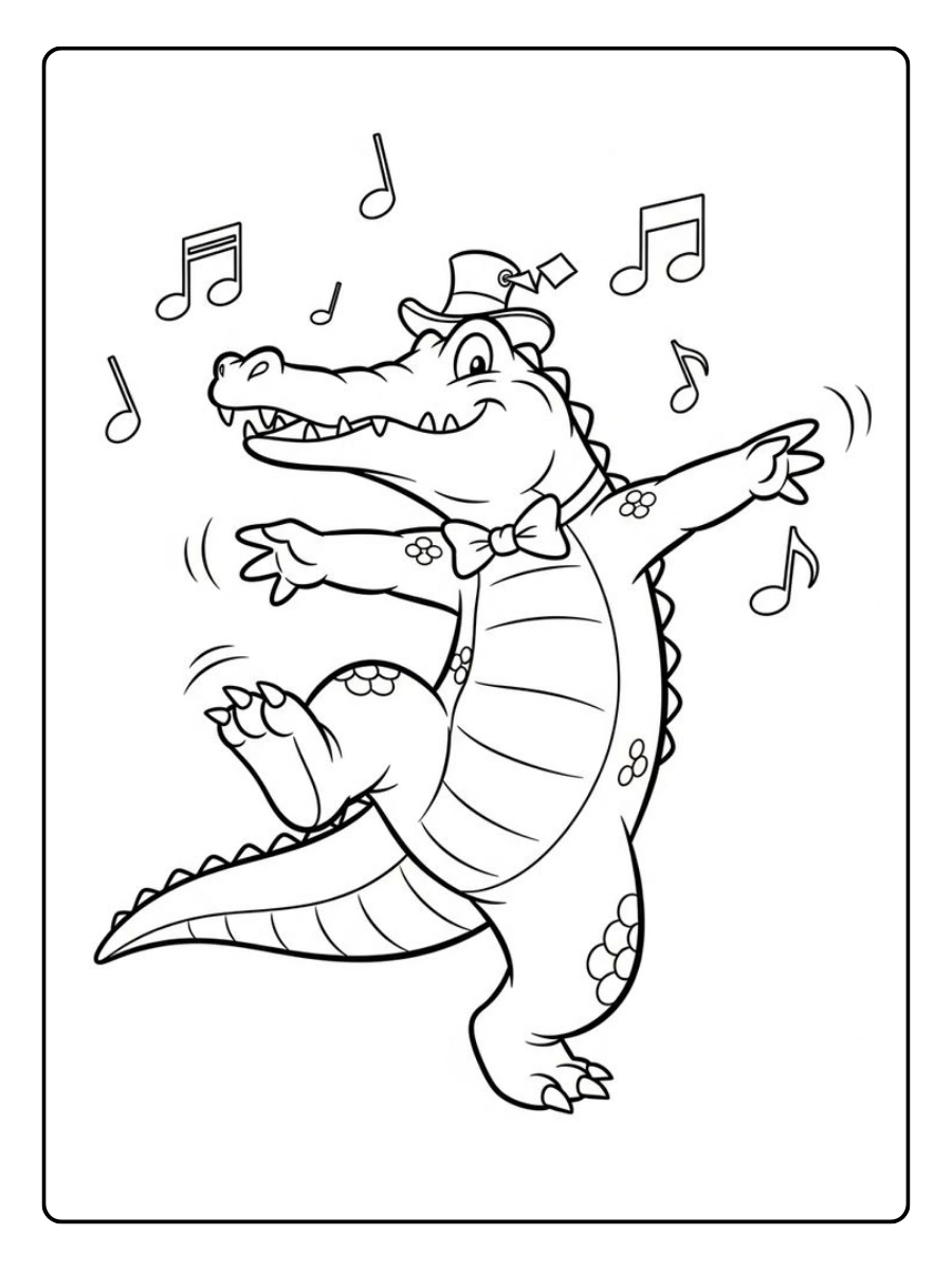 Coloriage crocodile facile à imprimer