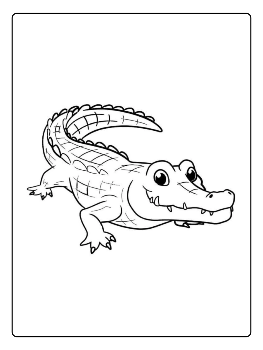 Coloriage crocodile facile