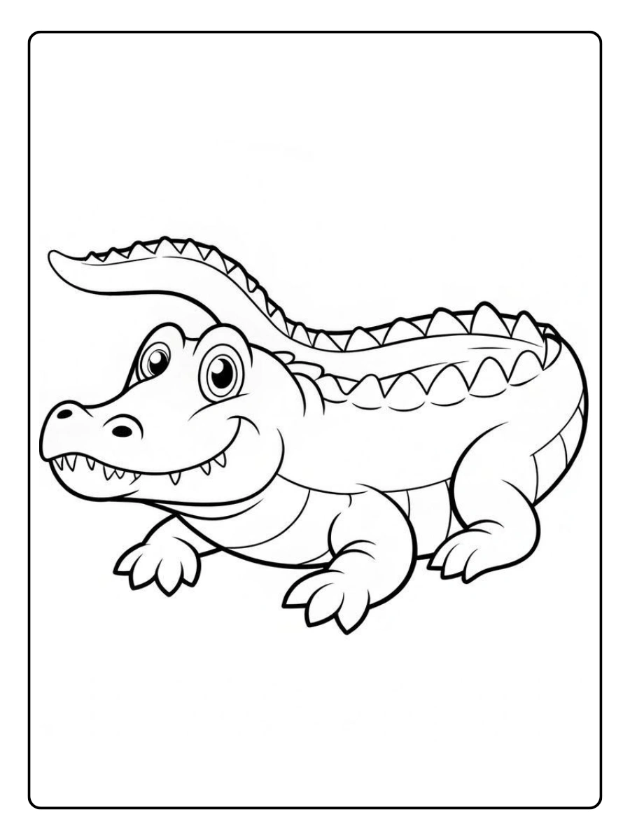 Coloriage crocodile kawaii