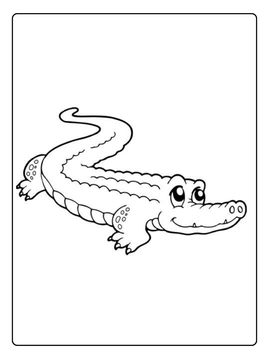 Coloriage crocodile noir et blanc