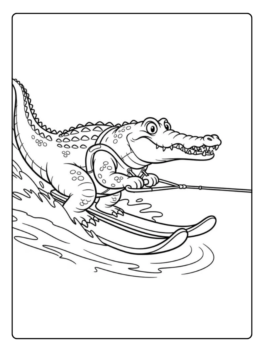 Coloriage crocodile réaliste