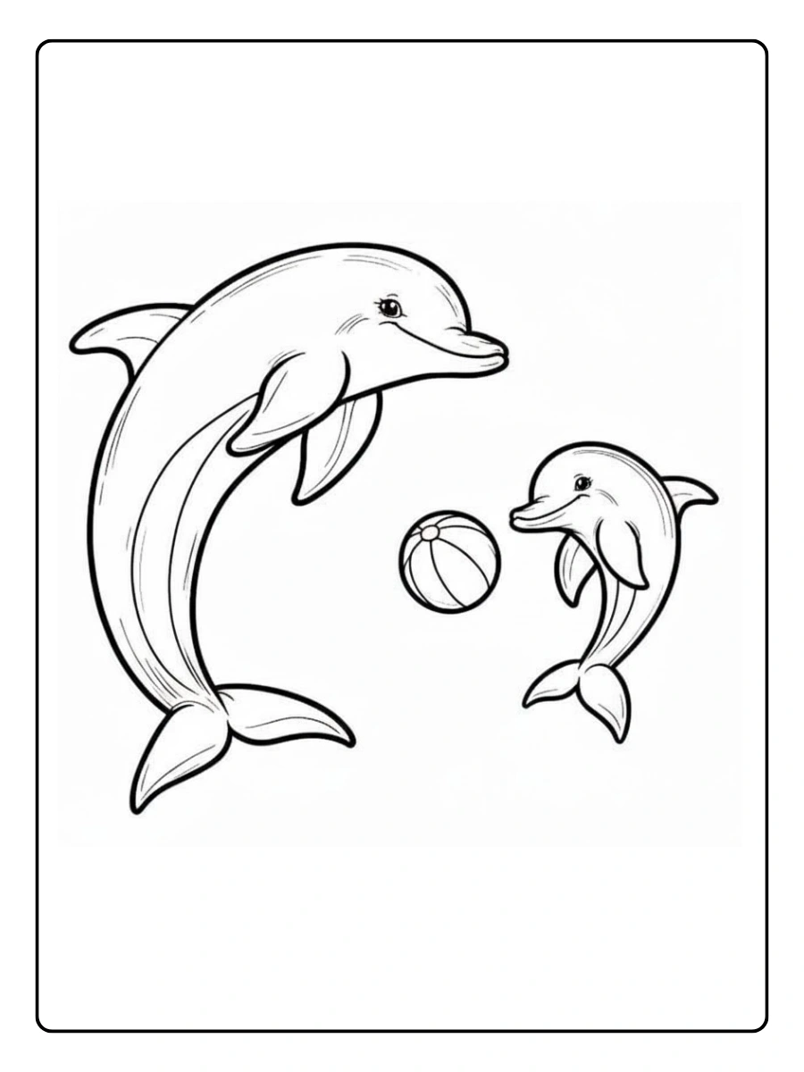 Coloriage dauphin cartoon