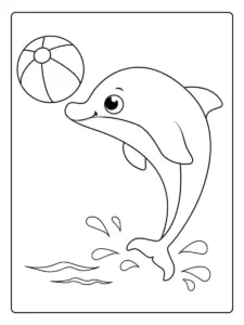 Coloriage dauphin facile