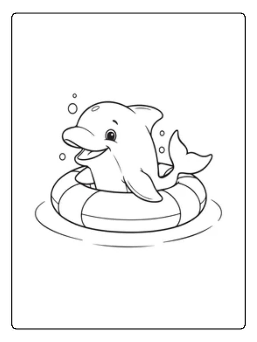 Coloriage dauphin facile à imprimer