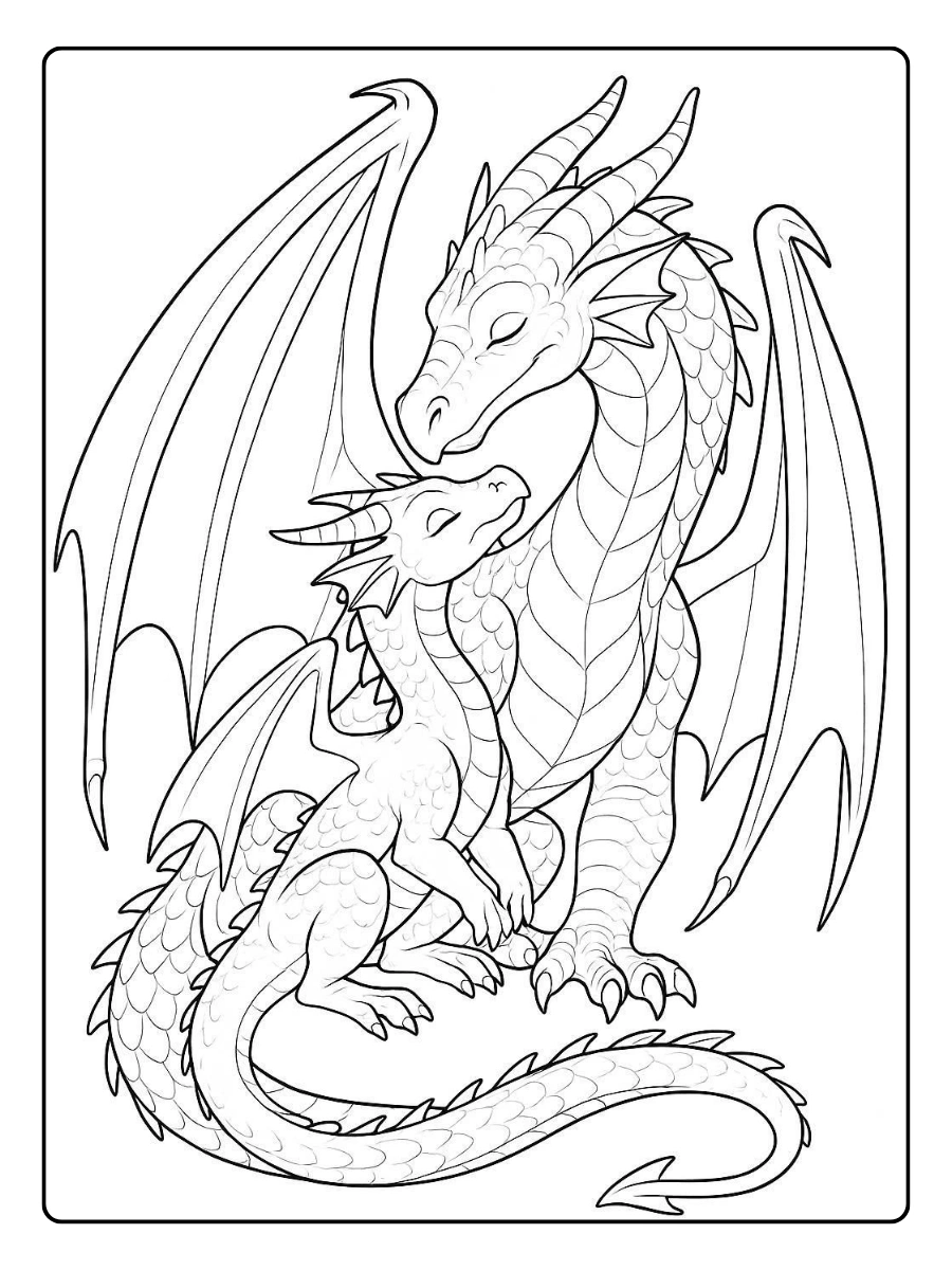 Coloriage dragon cartoon