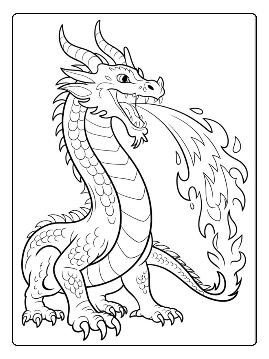 Coloriage dragon kawaii