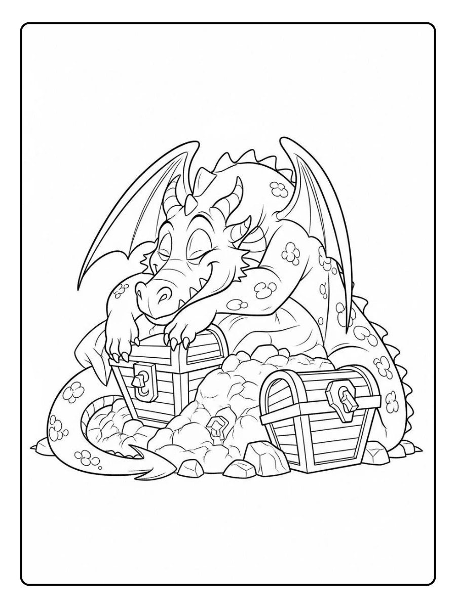 Coloriage dragon noir et blanc