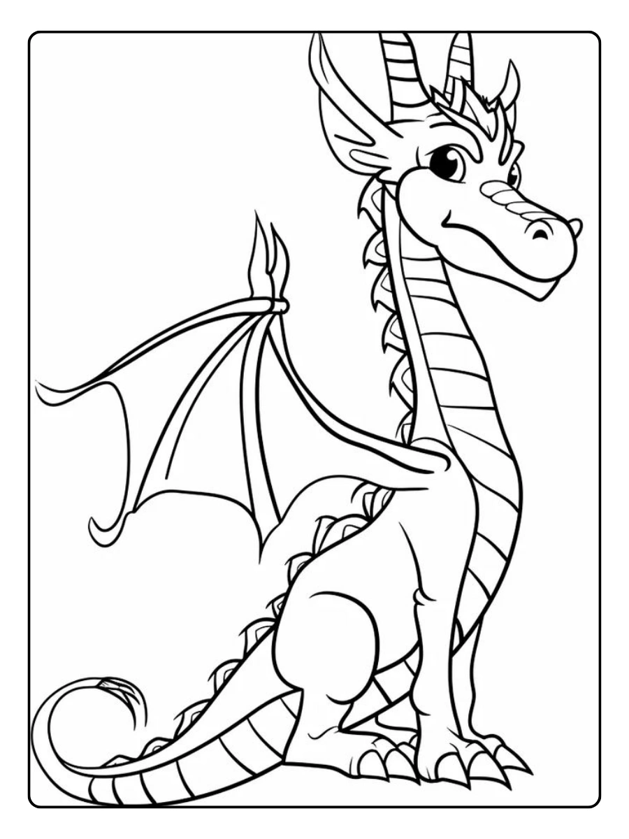 Coloriage dragon volant