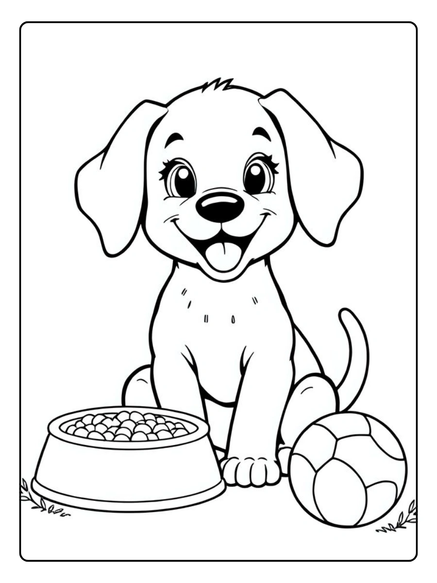 Coloriage d’un chien mignon