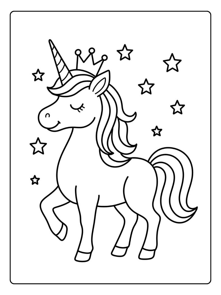 Coloriage licorne facile gratuit
