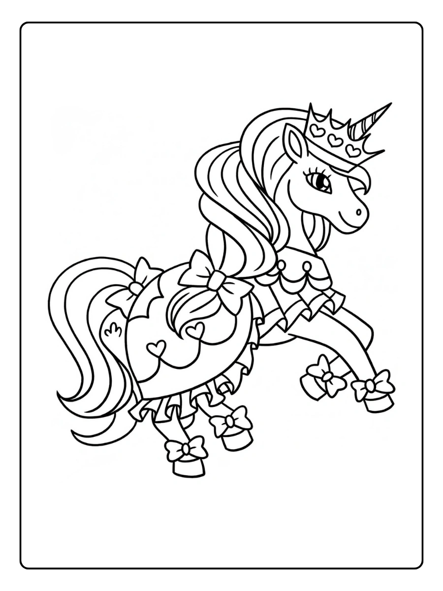 Coloriage licorne facile pour maternelle