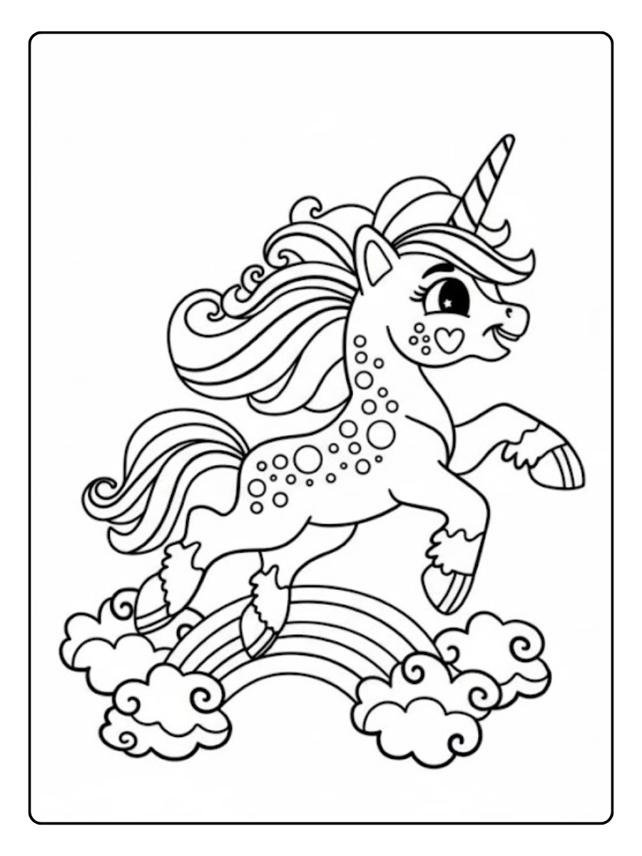 Coloriage licorne tête facile