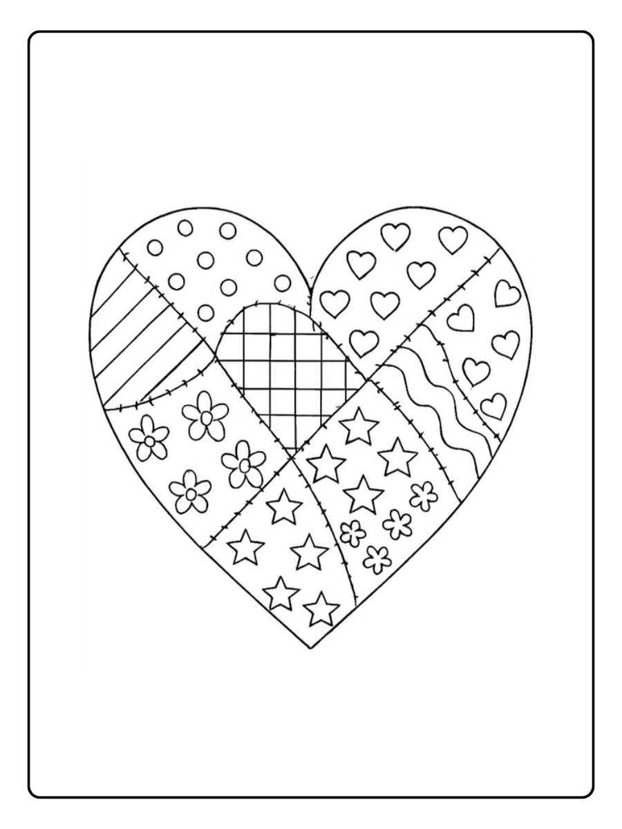 Coloriage magique avec cœurs amour