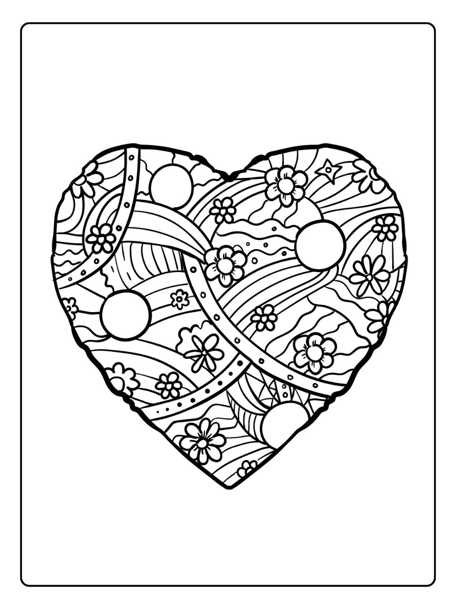 Coloriage magique cœurs et amour