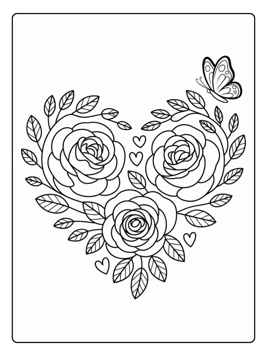 Coloriage magique romantique Saint Valentin