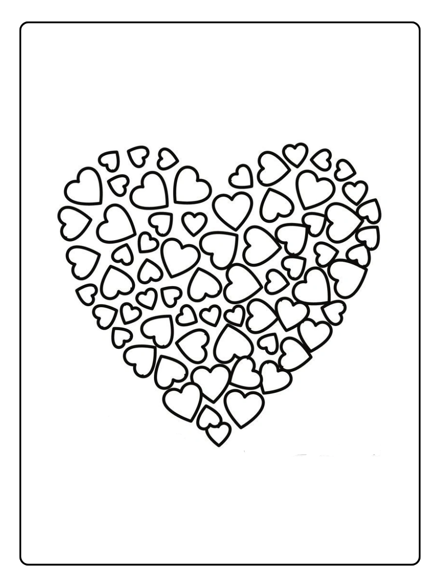 Coloriage magique romantique Valentine