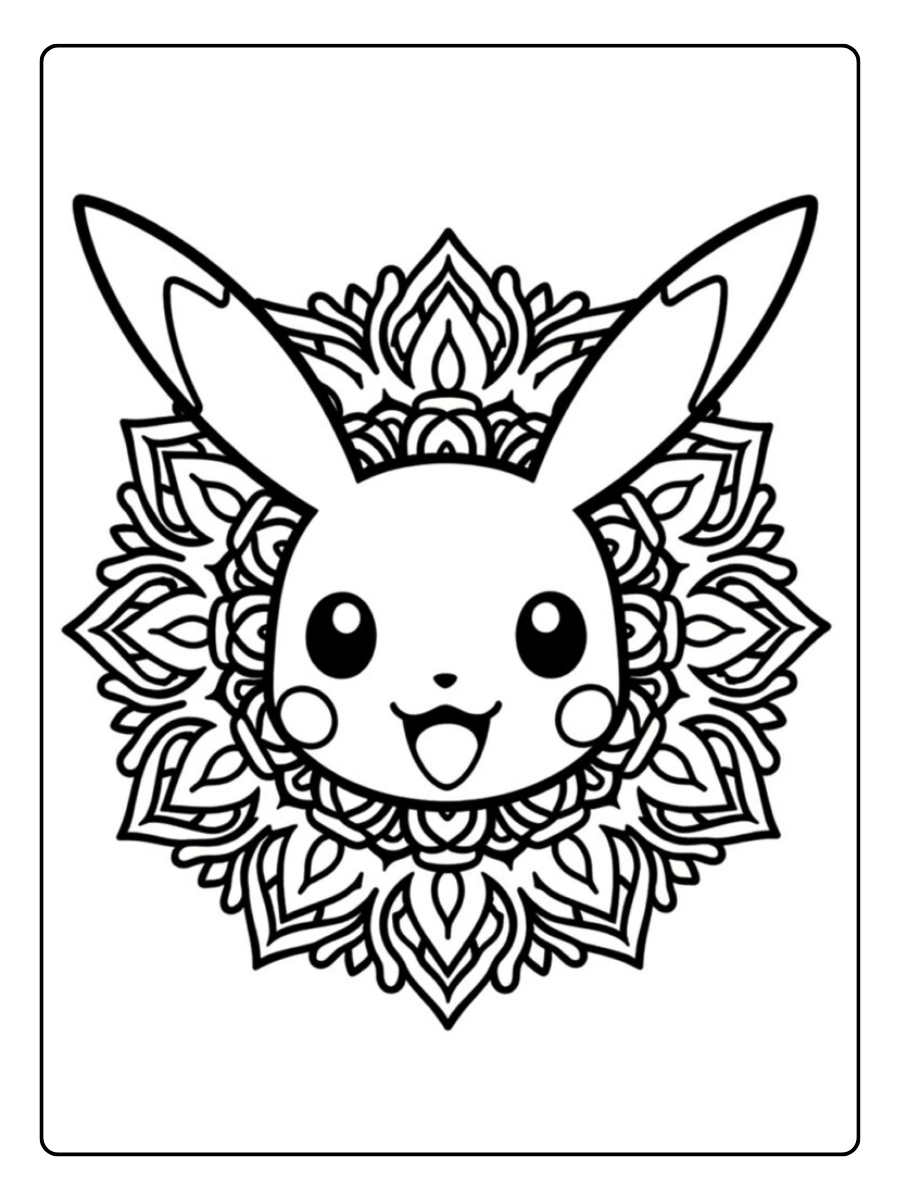 Coloriage mandala Pokémon pour enfants