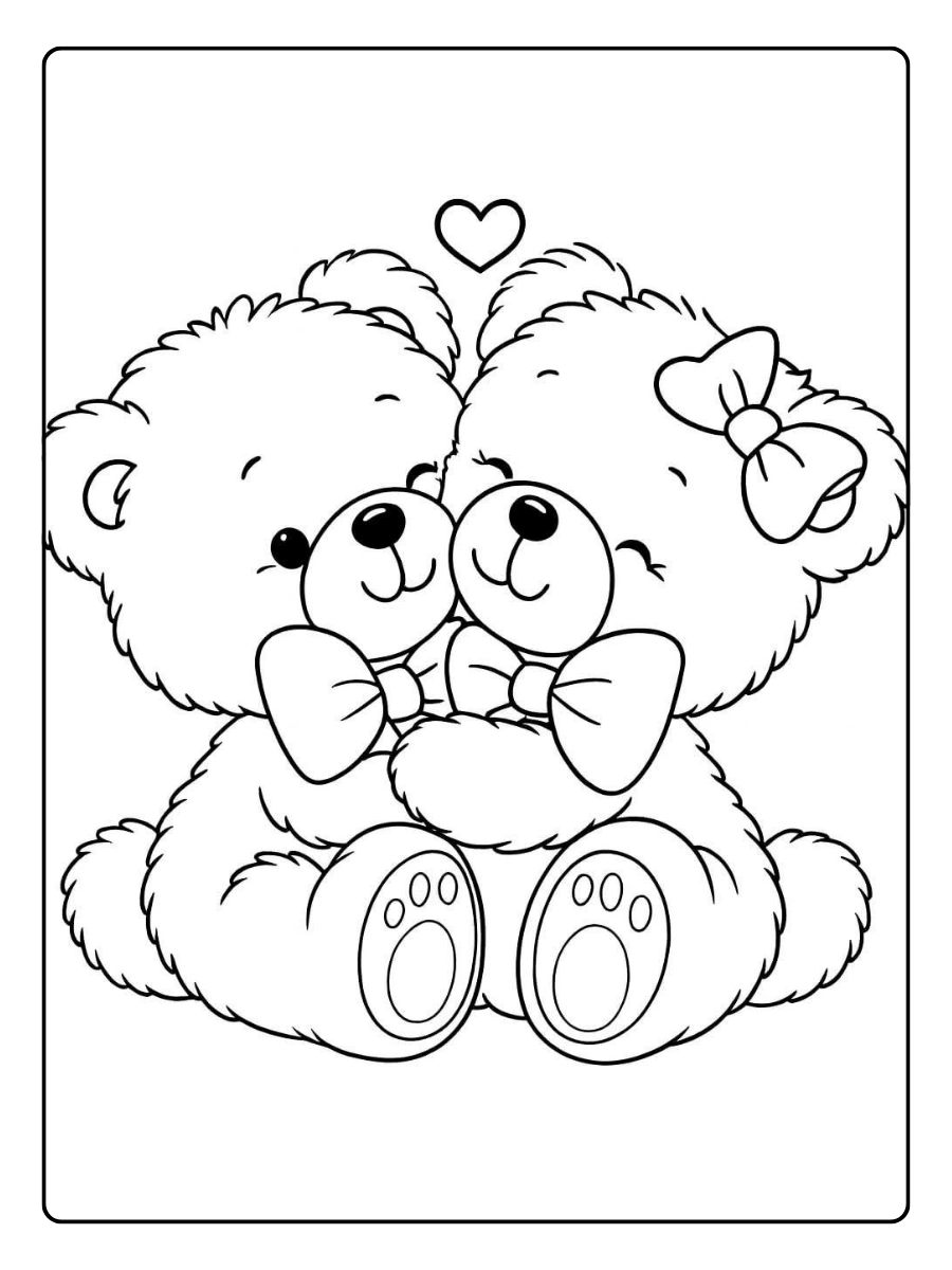 Coloriage mignon Saint Valentin
