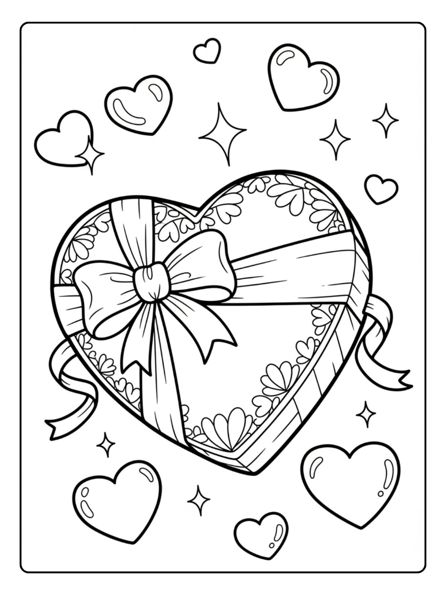 Coloriage romantique Saint Valentin