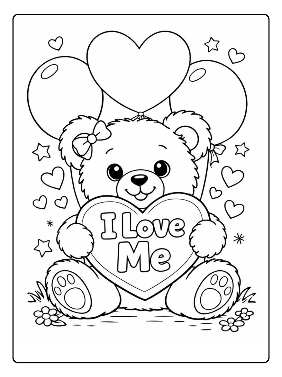 Coloriage romantique amour Valentine
