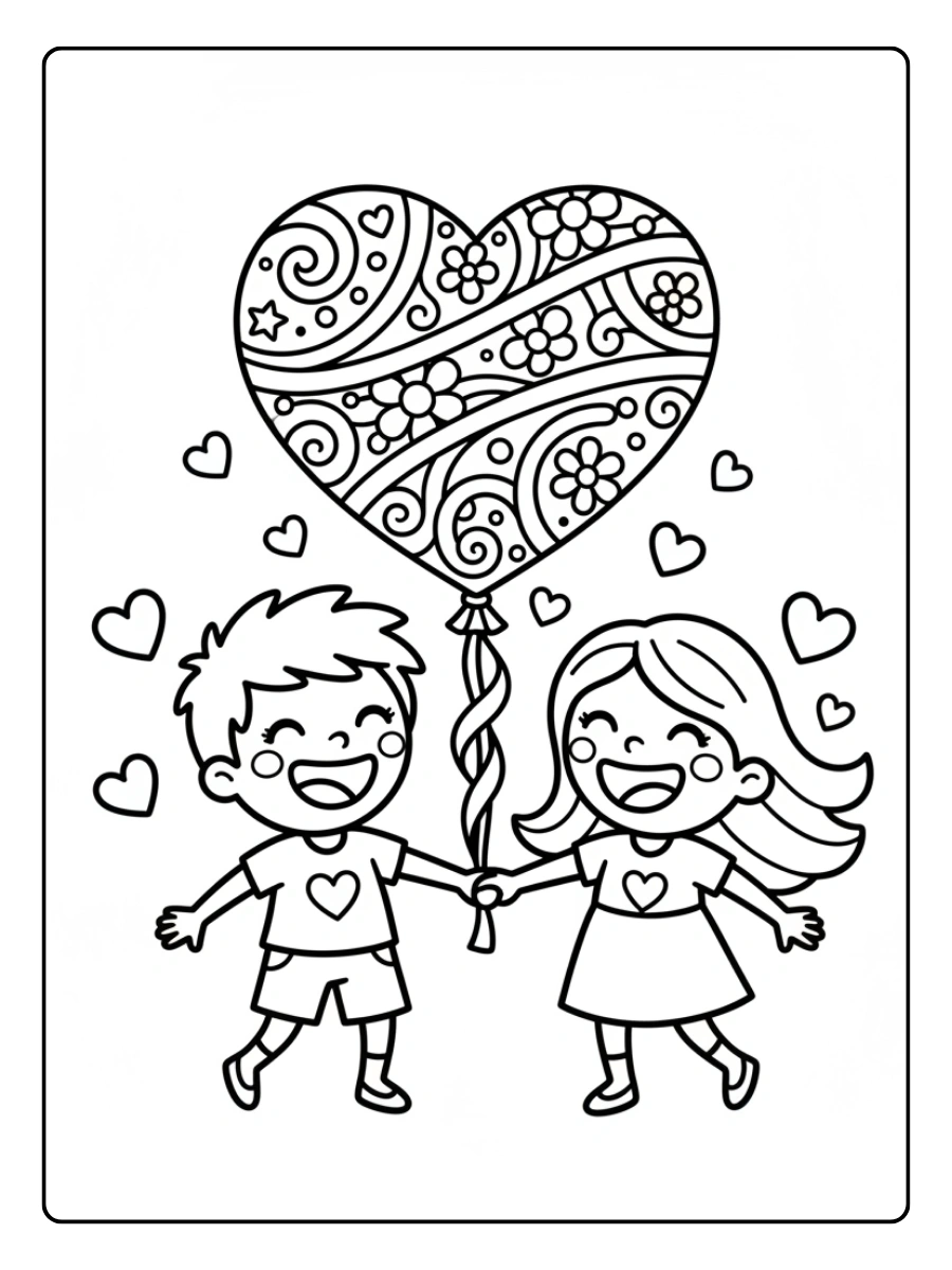 Coloriages Saint Valentin Amitié