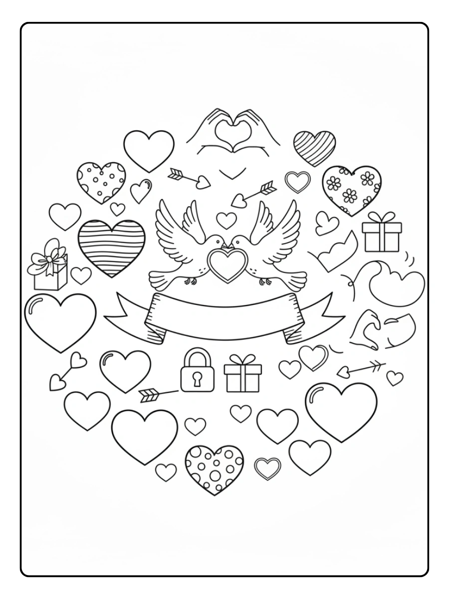 Coloriages Saint Valentin Amour
