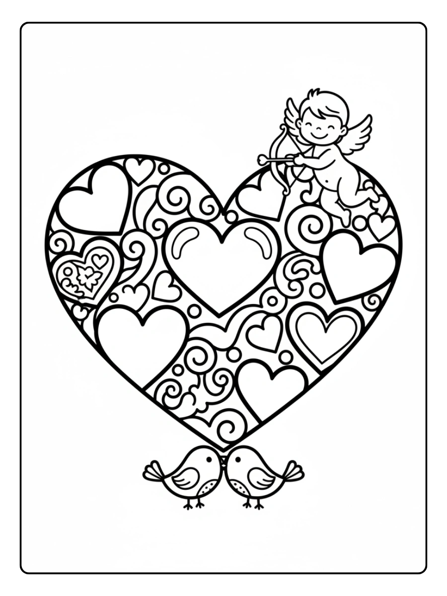 Coloriages Saint Valentin Cœur Mignon